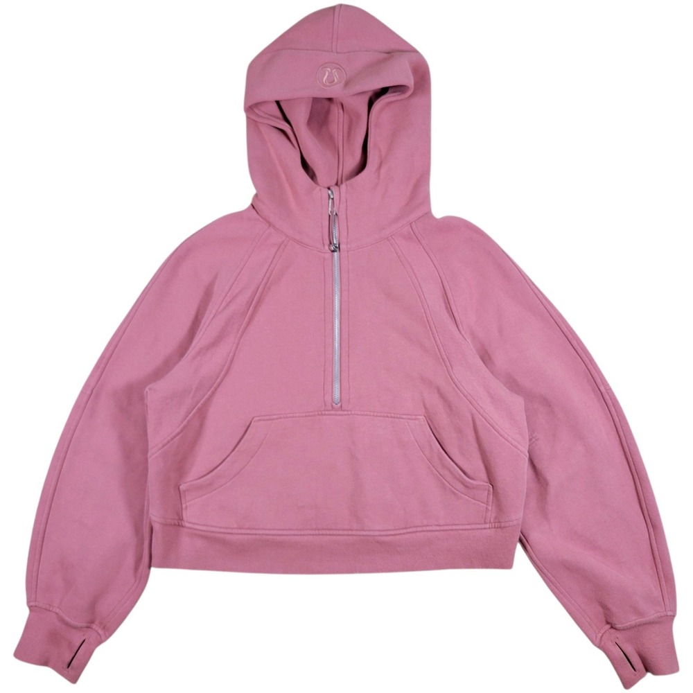 Lululemon Scuba Oversized 1/2 Zip Hoodie Womens XS/S Pink Athleisure Fleece Top